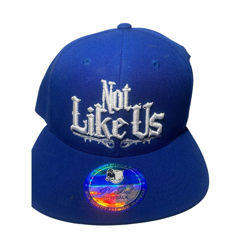 Not Like Us Kendrick Lamar Inspired Snapback‎ Hat New Blue White